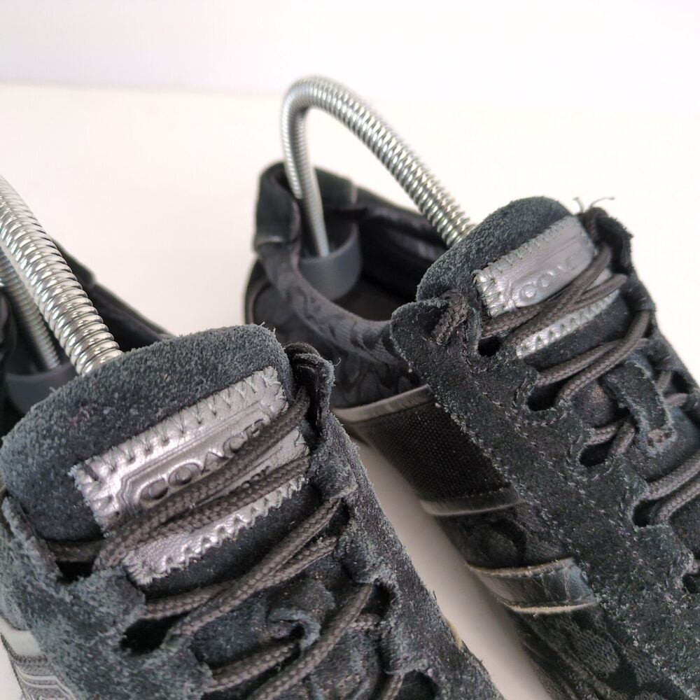 Coach Remonna Women's 8 Sneakers Driving Shoes Signature Jacquard & Black Suede - Picture 5 of 11